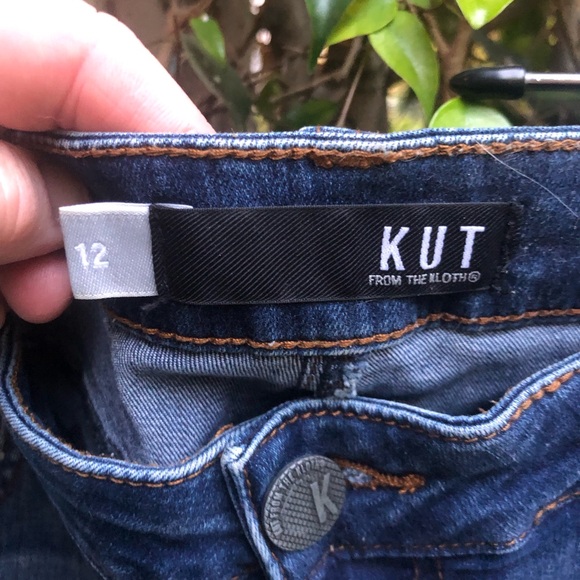 🤩 KUT FROM THE KLOTH SKINNY JEANS W/ H/L RAW HEM! SZ 12 😎 - Picture 2 of 12